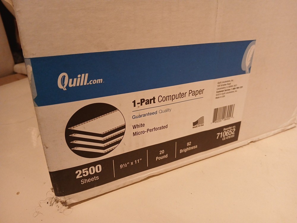 Vtg. Continuous Feed Paper 9.5X 11 Dot Matrix Computer Paper 2000+ Sheets