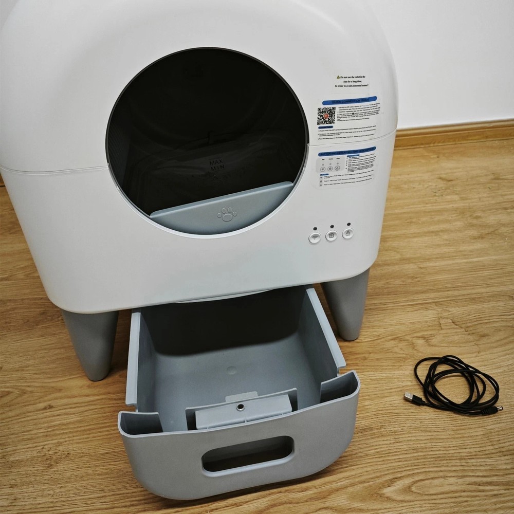 Used 95L Automatic Cat Litter Box, APP Control, Odor Control, Safety Sensor