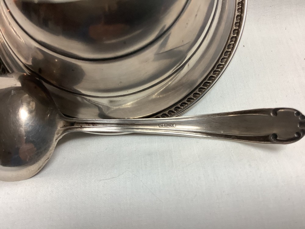 NICE SMALL STERLING BOWL with STERLING LADLE