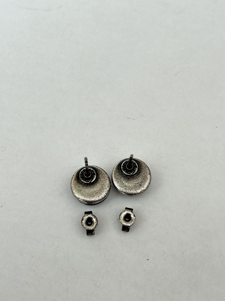 Gorgeous Signed Native America Sterling Silver Earrings Desk