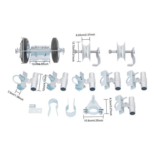 Rolling Gate Hardware Kit, Heavy Duty Sliding Gate Rollers Wheels Kit