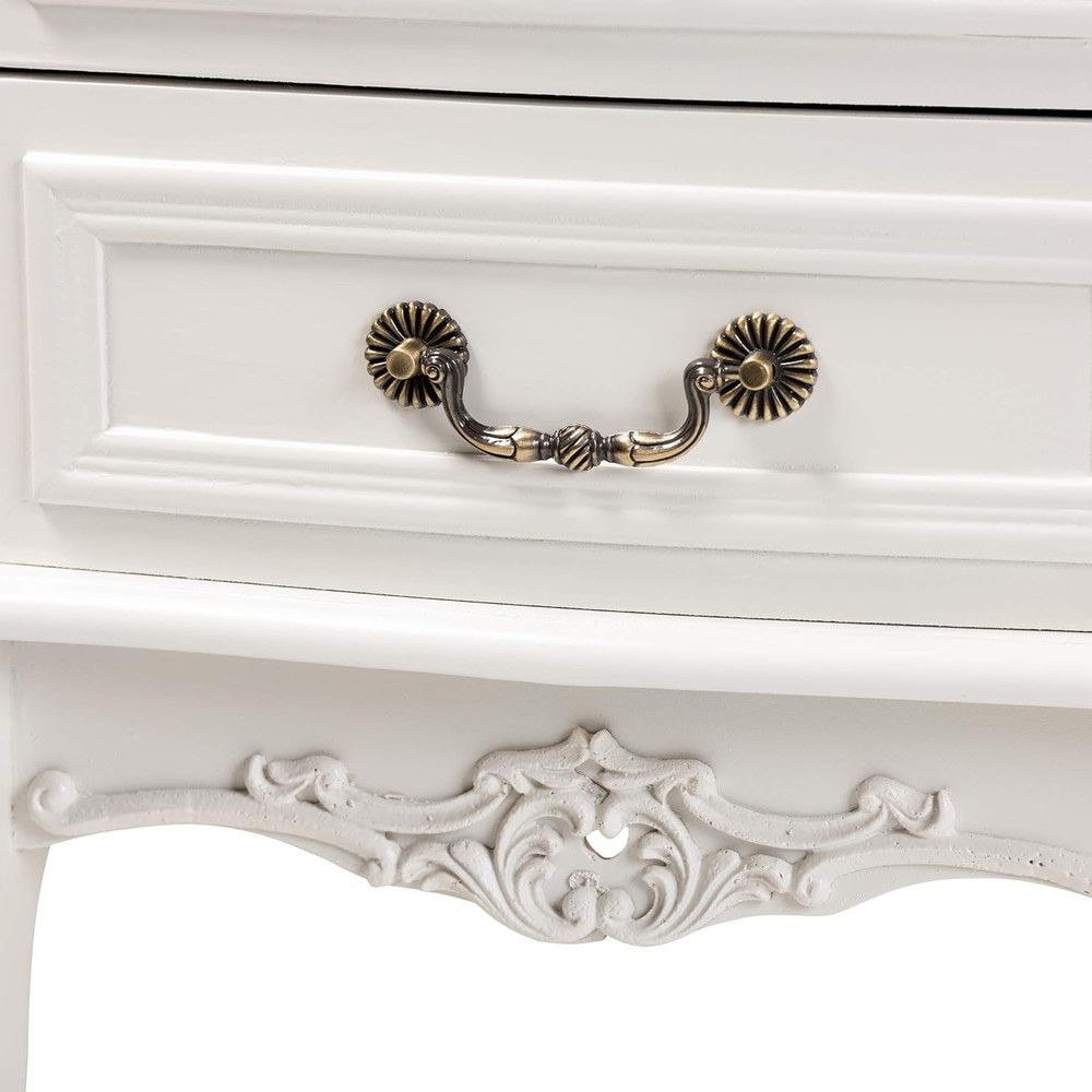 Nightstands, White/Brass