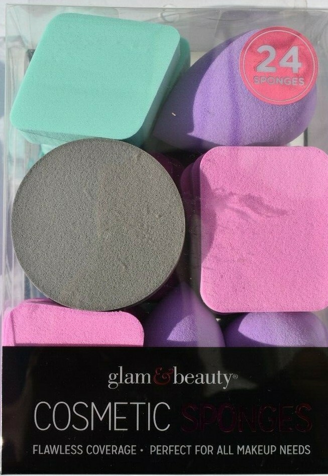 Glam & Beauty Cosmetic Makeup Sponge Blender Multi Shape 2 Pkg