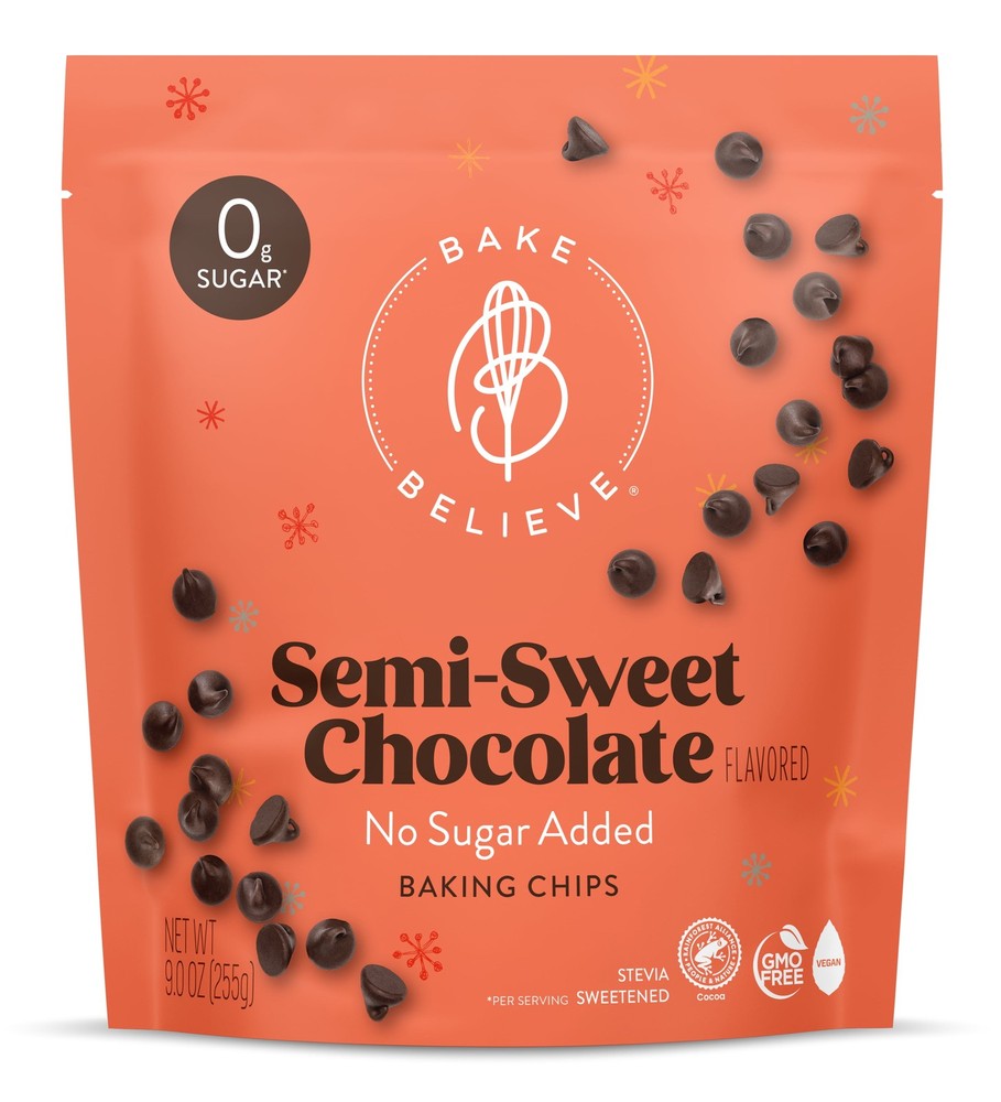 Bake Believe ,Keto-Friendly, Semi-Sweet Baking Chips, 9 oz Bag
