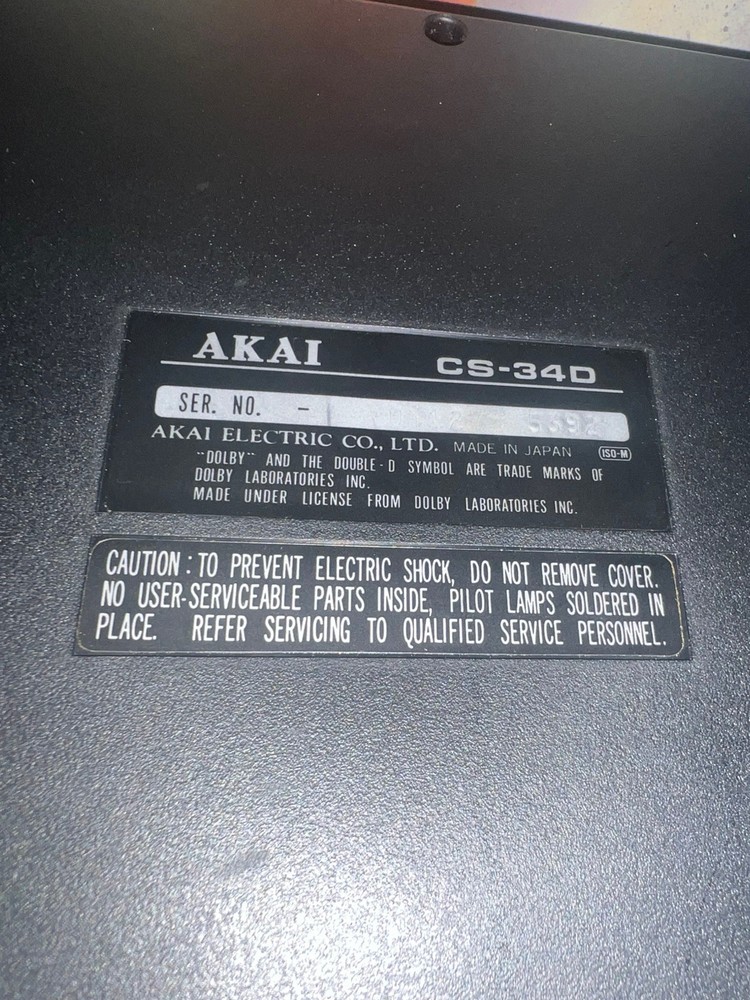 Vintage Akai CS-34D Cassette Deck WORKS !!