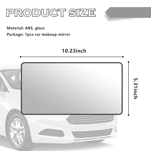 HD Large Car Mirror Vanity with Straps,Multifunctional CCar Makeup Mirror Black