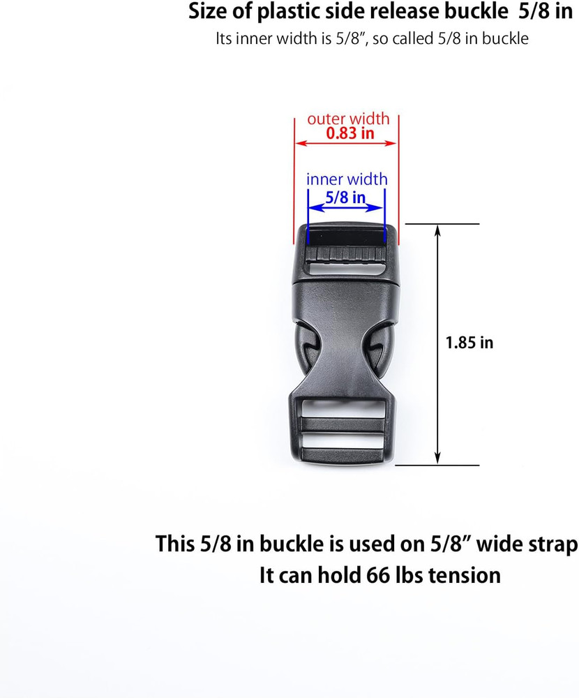 Quick Side Release Buckles,Heavy Duty Plastic Snap Buckle Clasps Backpack Clips