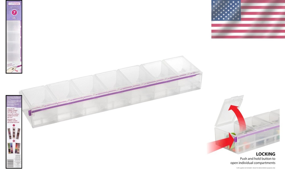 Compact Craft Organizer with 7 Locking Compartments for Secure Supply Management