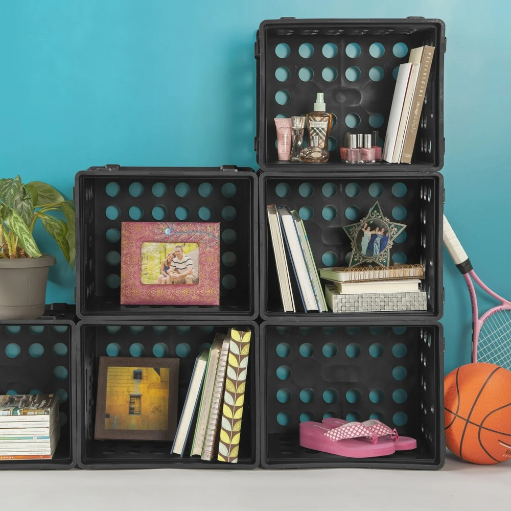 Sterilite File Crate Black Stackable File Storage Letter & Legal Size
