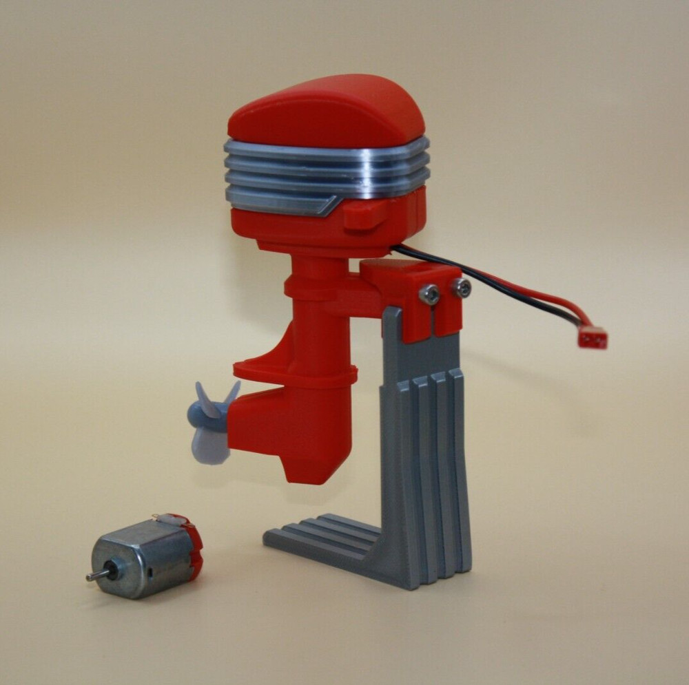 RC Electric Outboard Motor - retro style (Red)