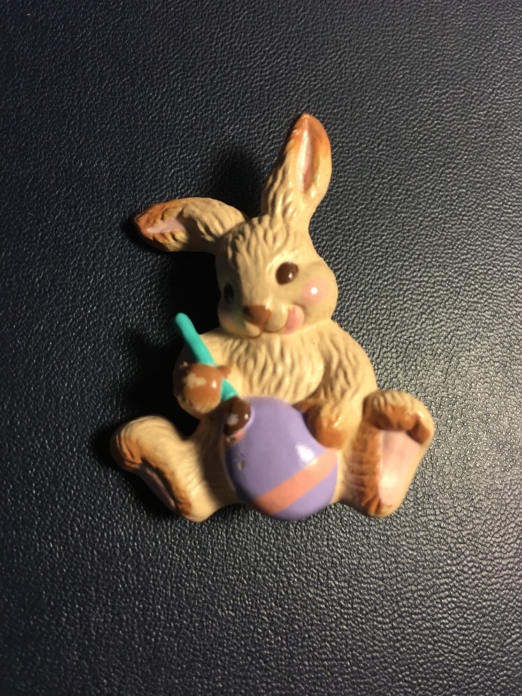 Vintage Hallmark Easter Pin Bunny Rabbit Brooch 2" Lot AA-1