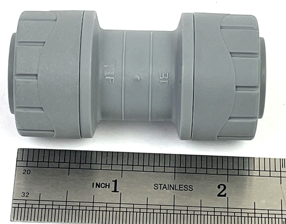 10 pcs Polypipe PolyPlumb Push-fit 15mm Straight Coupler Grey PB015