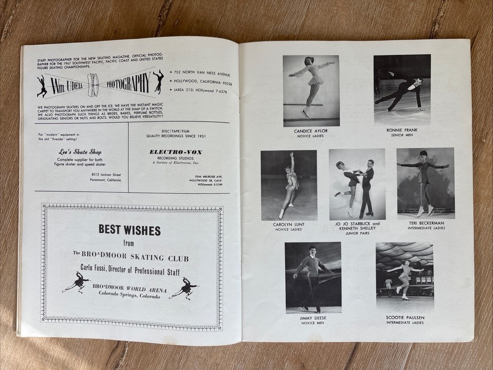 1967 SOUTHWEST PACIFIC CHAMPIONSHIPS Figure Skating Program Paramount CA Vintage