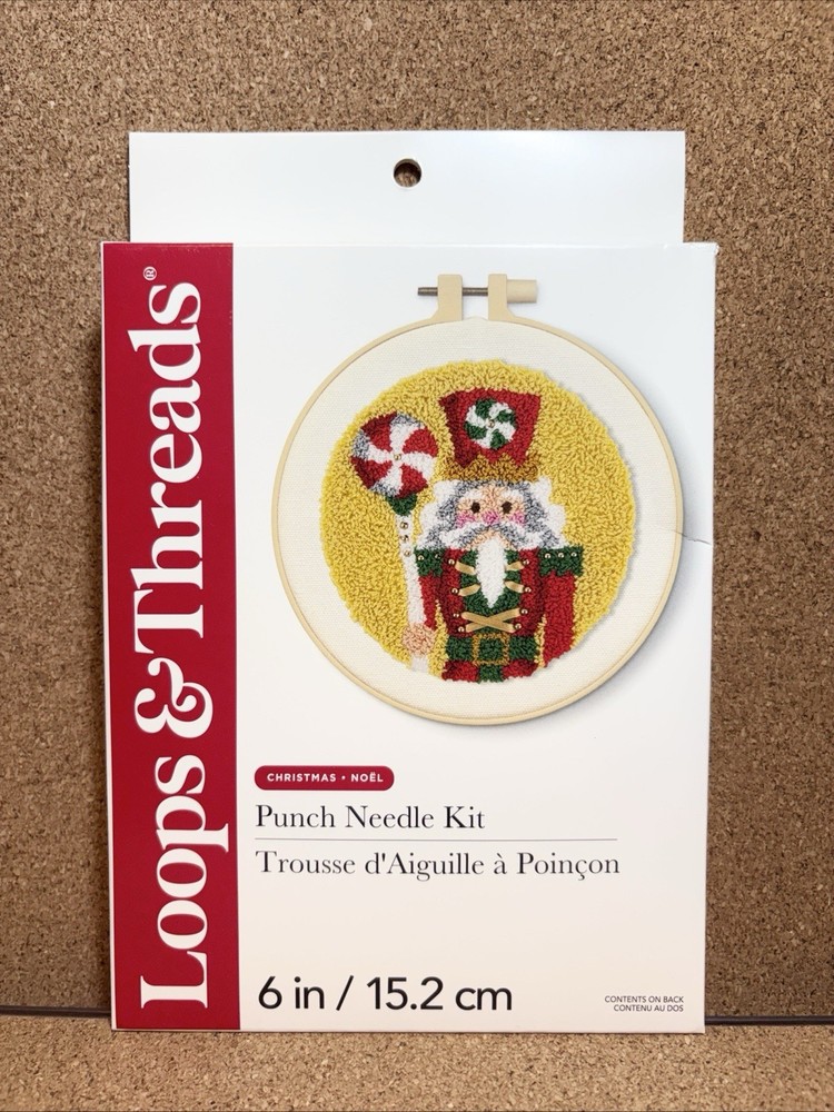 Loops & Threads Punch Needle Kit Christmas Nutcracker 6in NEW Sealed