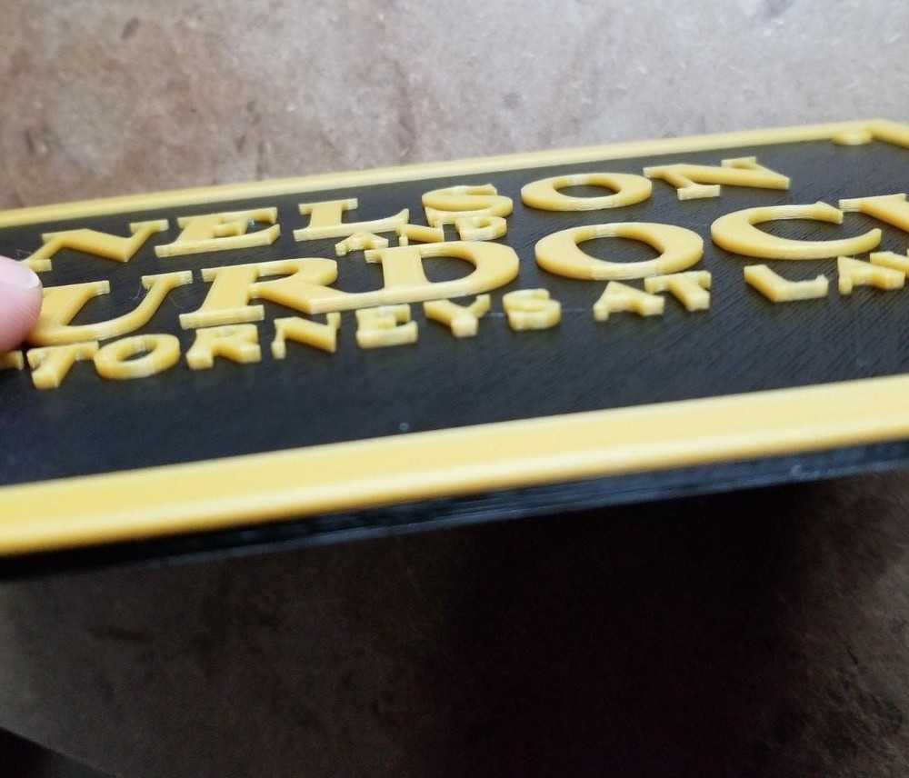 Nelson and Murdock (Daredevil inspired plaque 3d printed)