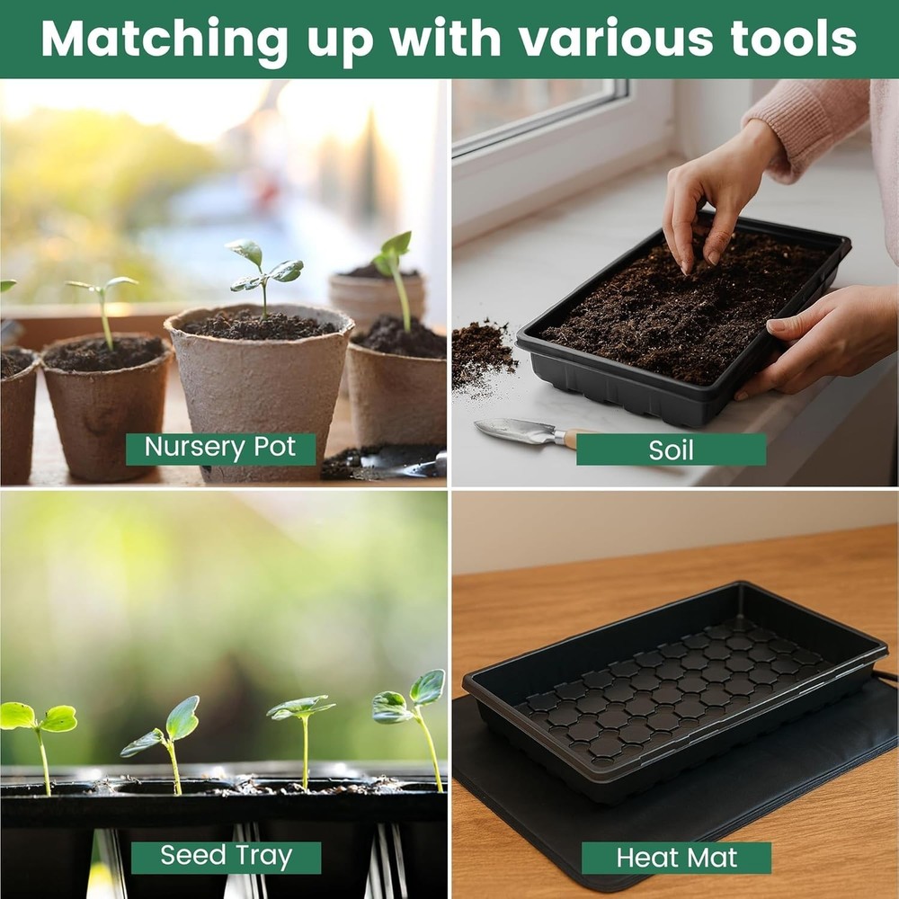 Fodder Trays 10-Pack - Heavy Duty Seed Starter Flats=