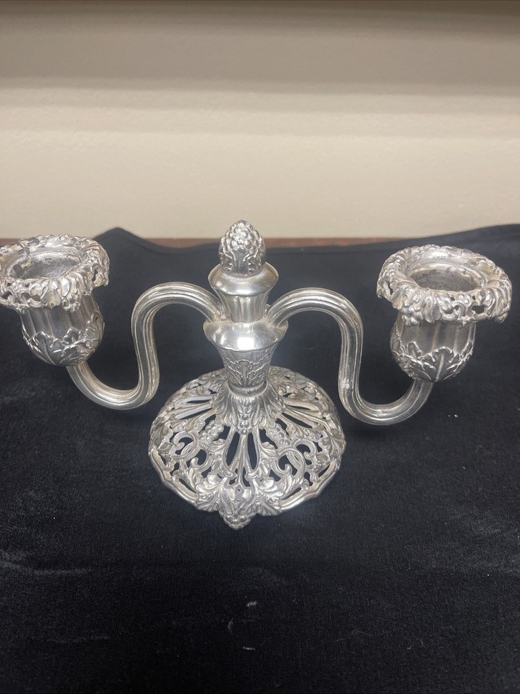 Two Arm Candelabra Silver plated Unbranded