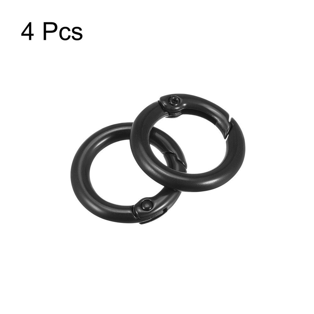 Round Spring O Rings, 25mm/ 0.98" Trigger Buckle Snap Black, 4Pcs
