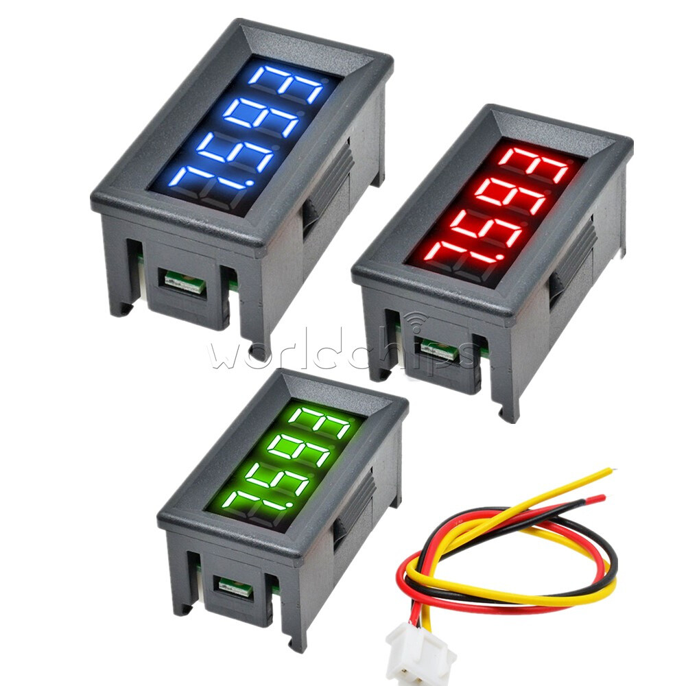 0.36" Digital 3-Wires LED Panel Display 4-Bit DC 0-100V Voltmeter Meter Tester
