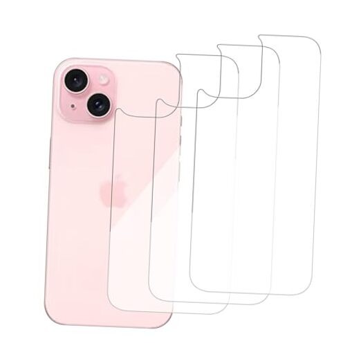 3 Pack Glass Back Screen Protector Compatible for iPhone iPhone 15 / 14 / 13