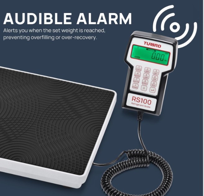 220lb Refrigerant Scale with Wired Controller, Memory Function & Hard Case.