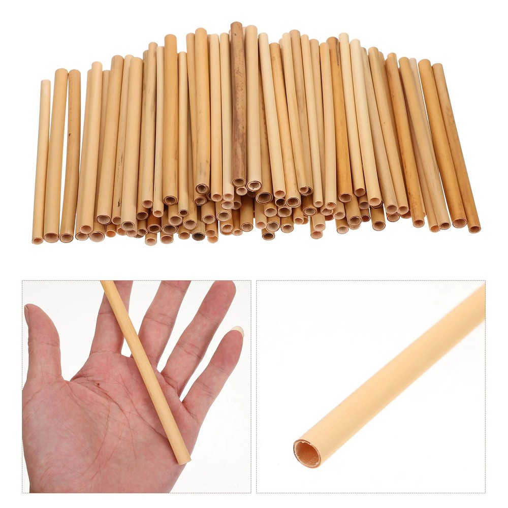 100x Natural Bamboo Bee Tubes Refillable Mason Bee House Nesting Straws