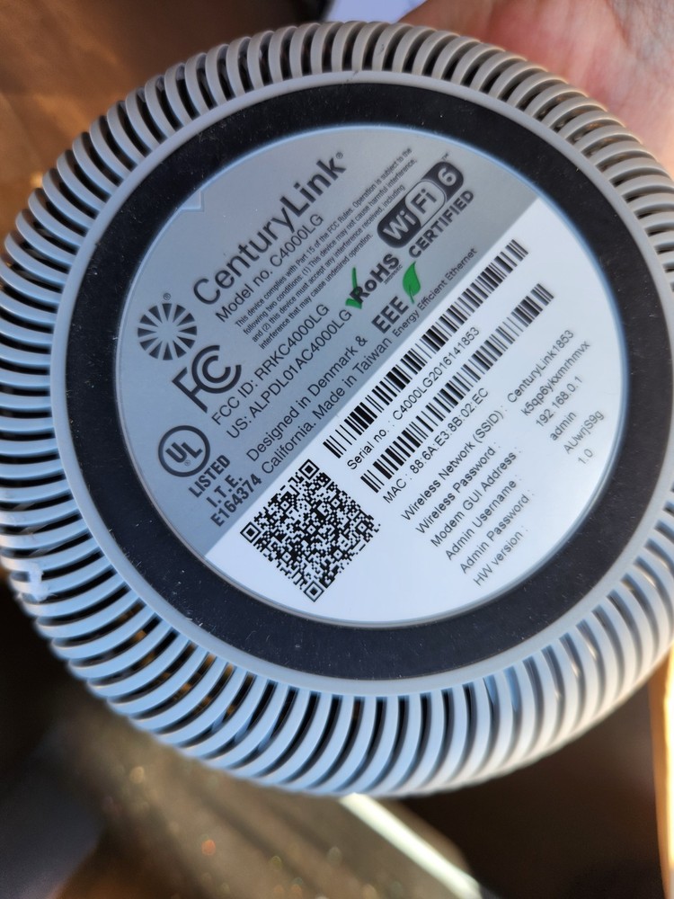 Centurylink Modem ROUTER - MODEL : C4000LG