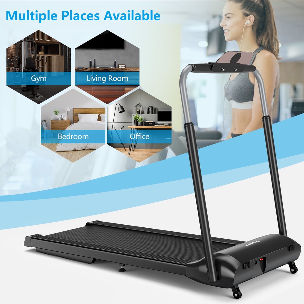 Folding 3HP Treadmill Compact Walking Jogging Machine W/Touch Screen APP Control