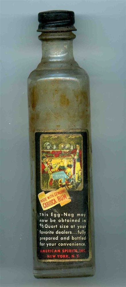 Rum Carioca Egg Nog Empty Miniature Glass Bottle