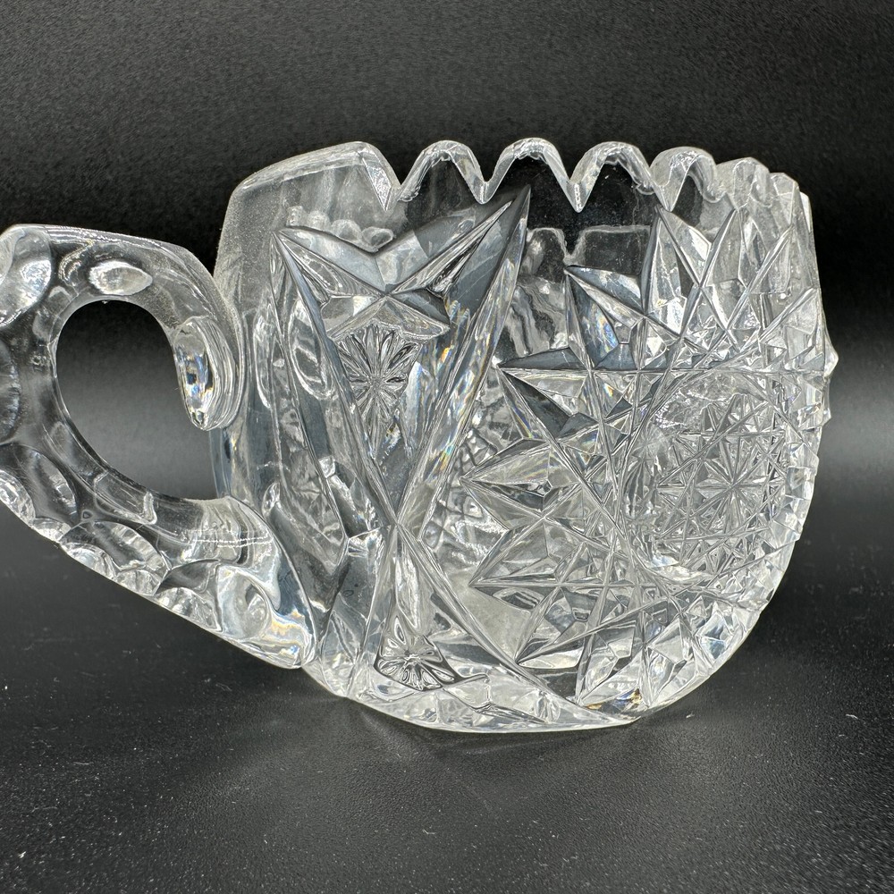 Vintage Sugar Bowl Cut Glass Star Pattern