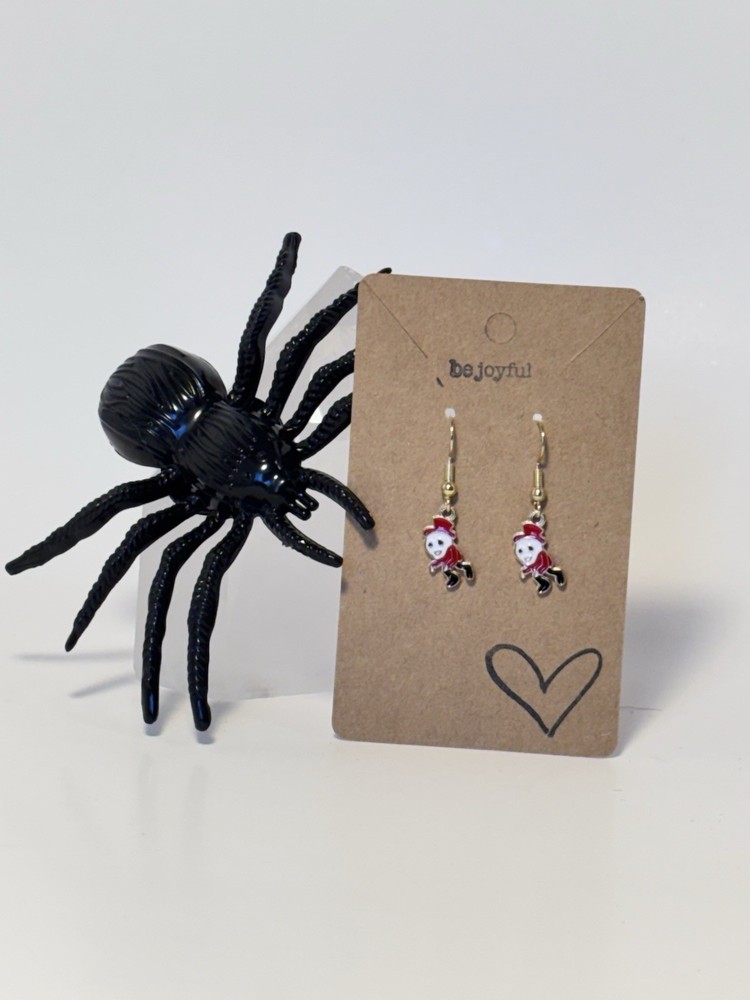 Spooky Handmade Halloween Dangle Earrings Skeleton