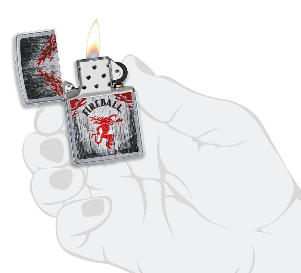Zippo Lighter - Fireball 49542 + free flint pack