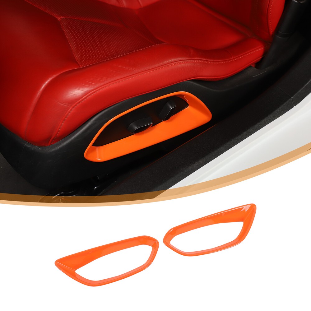 ABS Orange Seat Adjust Button Cover Trim For Corvette C8 2020-2025
