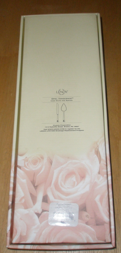 Lenox Wedding Promise Opal Innocence Cake Knife and Server With Box