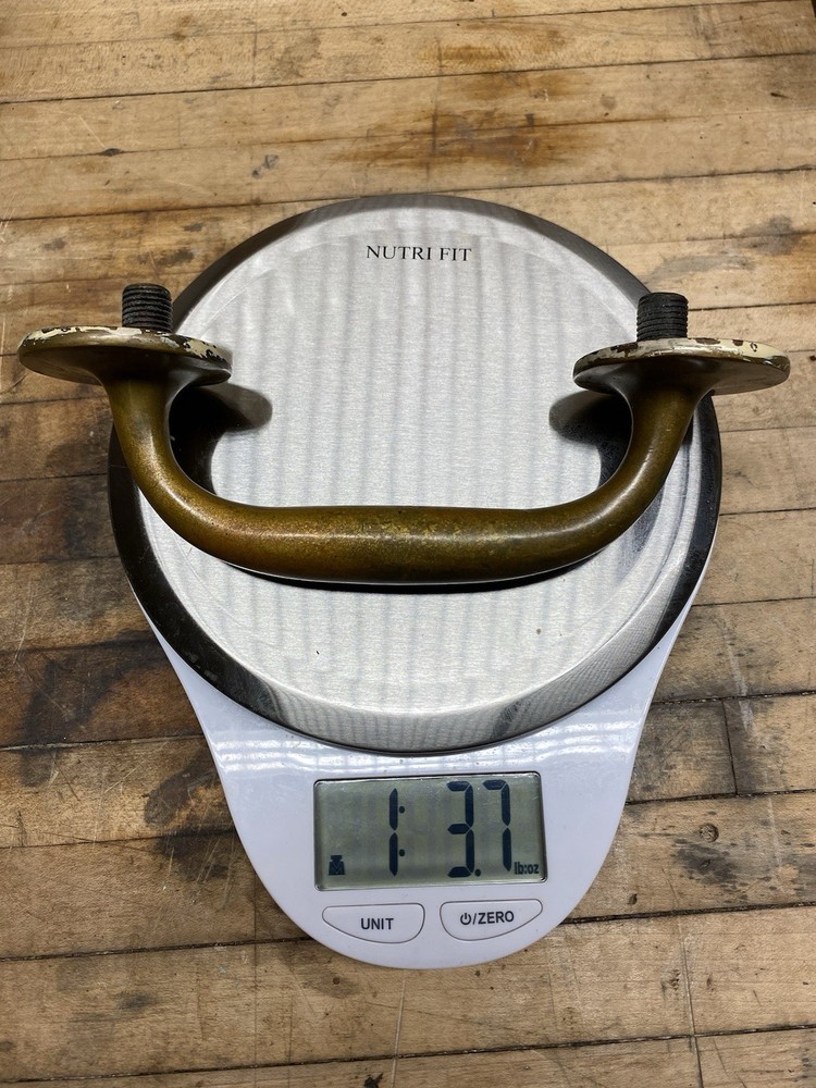 Antique Large Solid Brass Industrial Door Pull Handle 7-1/2” 1lb 4oz