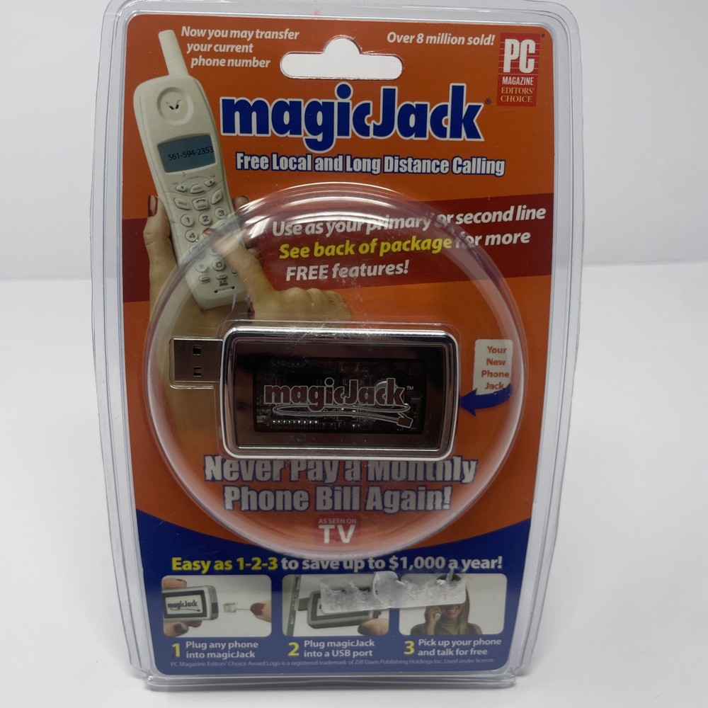NEW MagicJack Original USB Internet Phone Adapter Retro Tech SEALED