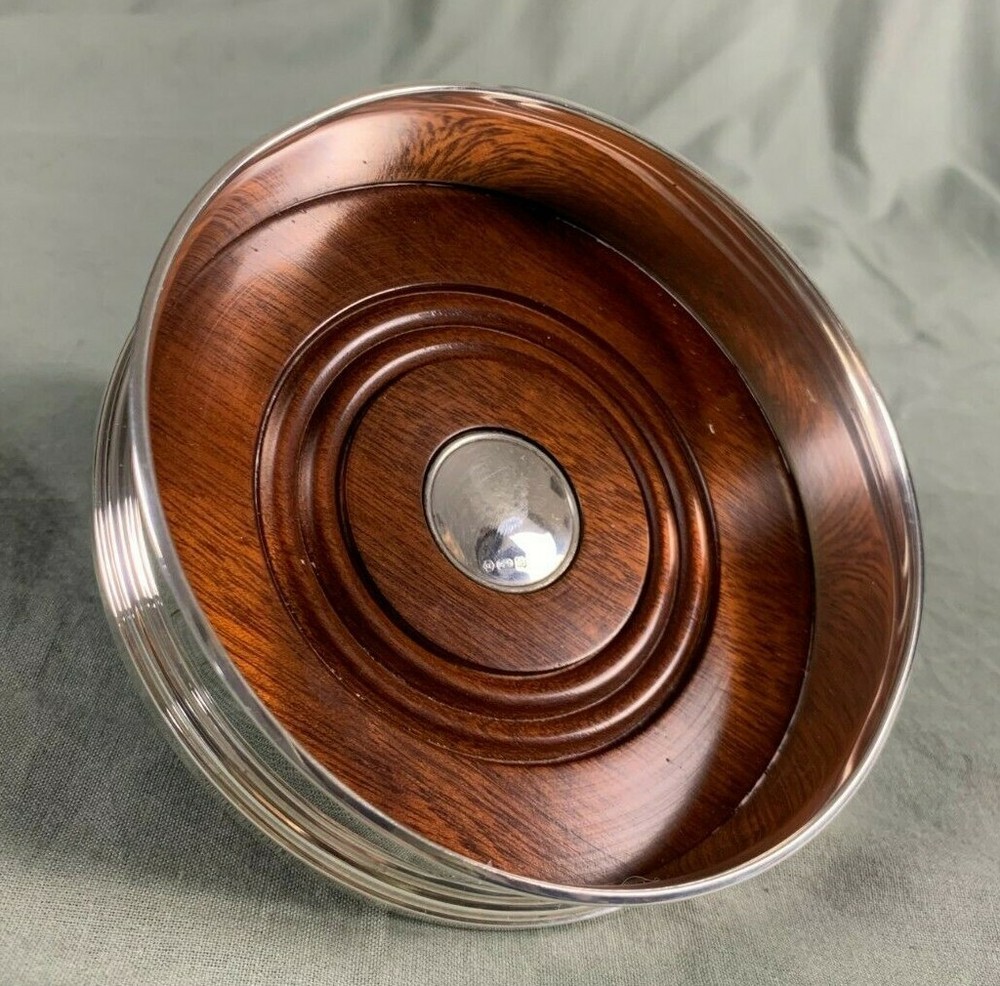 Solid Silver Hallmarked Bottle Coaster by Carrs of Sheffield 2004