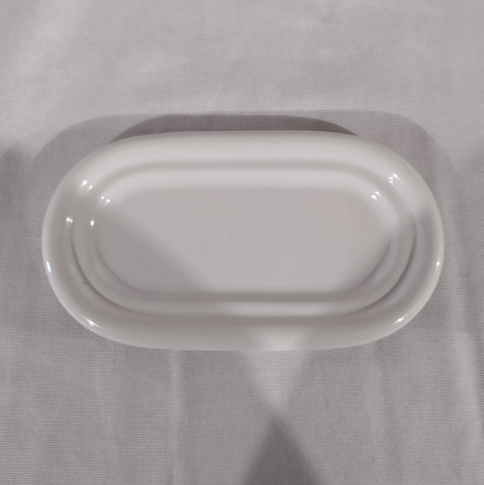 Off White Ceramic Crown Corning Butter Dish 6 x 4