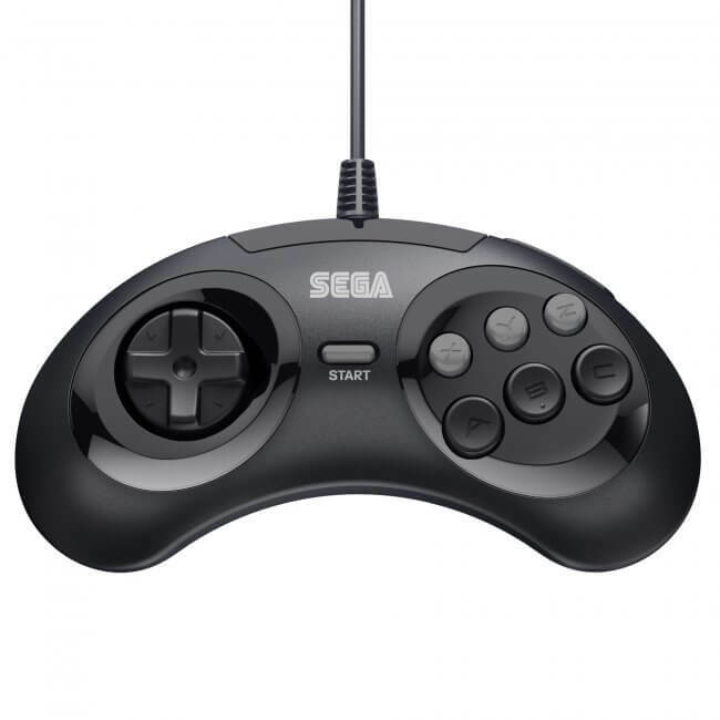 Retro-Bit Official USB Controller 6-Button for Sega Genesis Mini PC/Mac Black
