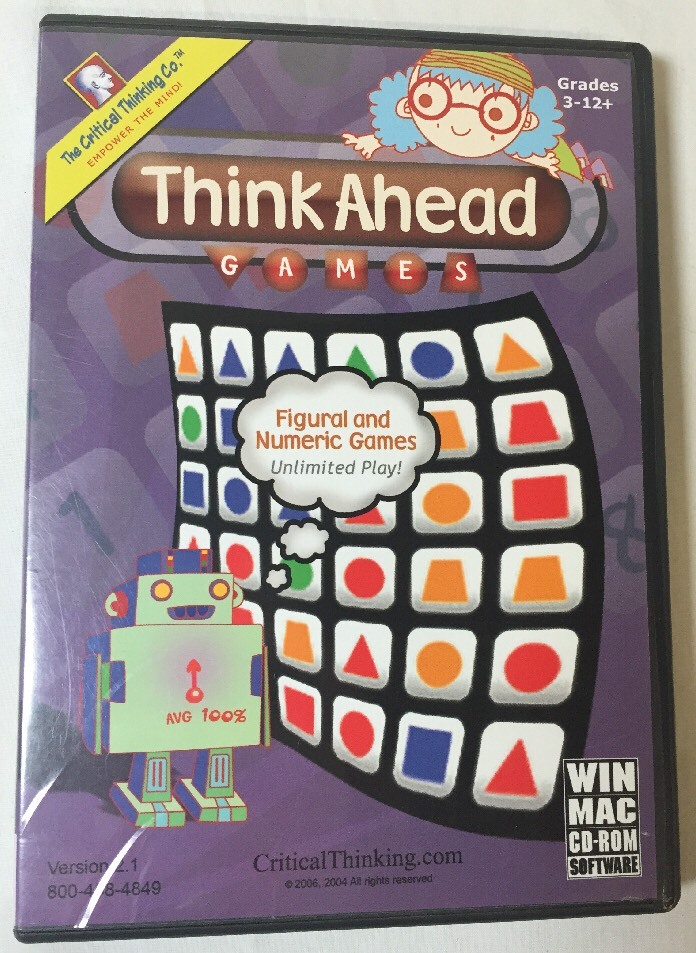 Think Ahead Games (CD-ROM) Figural & Numeric Educational Games! Grades 3-12+