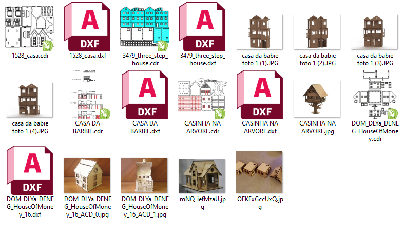 5 Different-House-Laser Cut vector DXF CDR Ready Files***