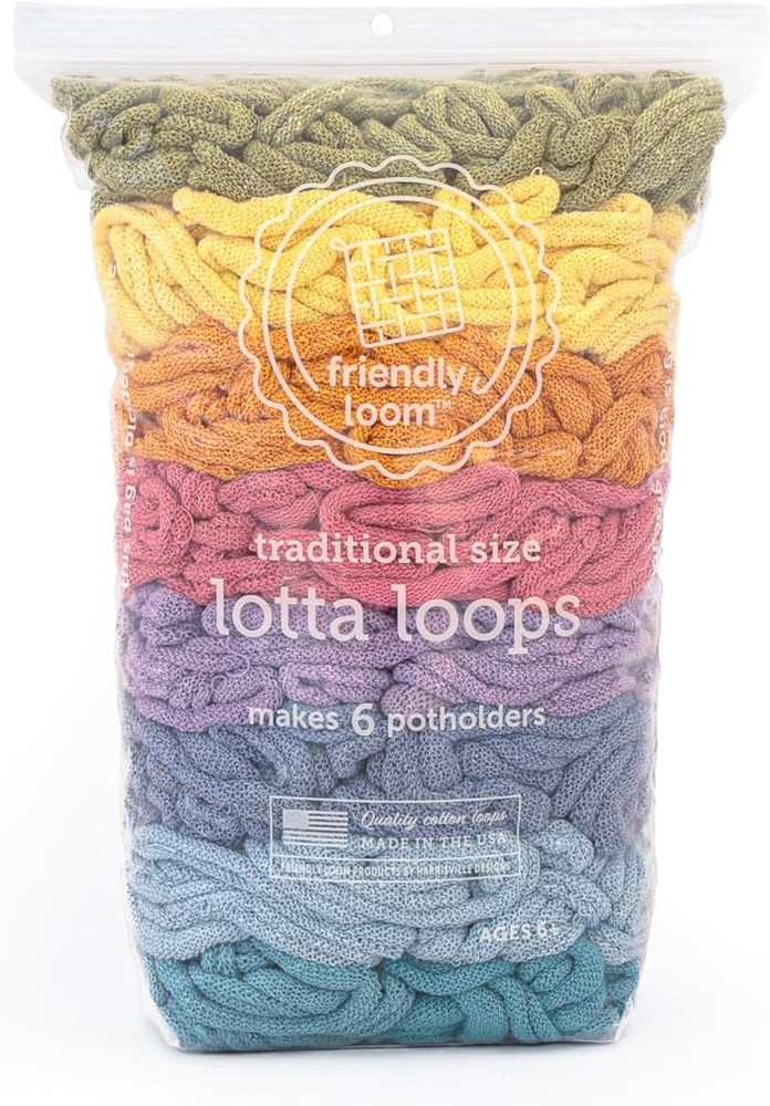 Friendly Loom | Lotta Loops - 7” Traditional-Sized Botanical Themed Potholder We