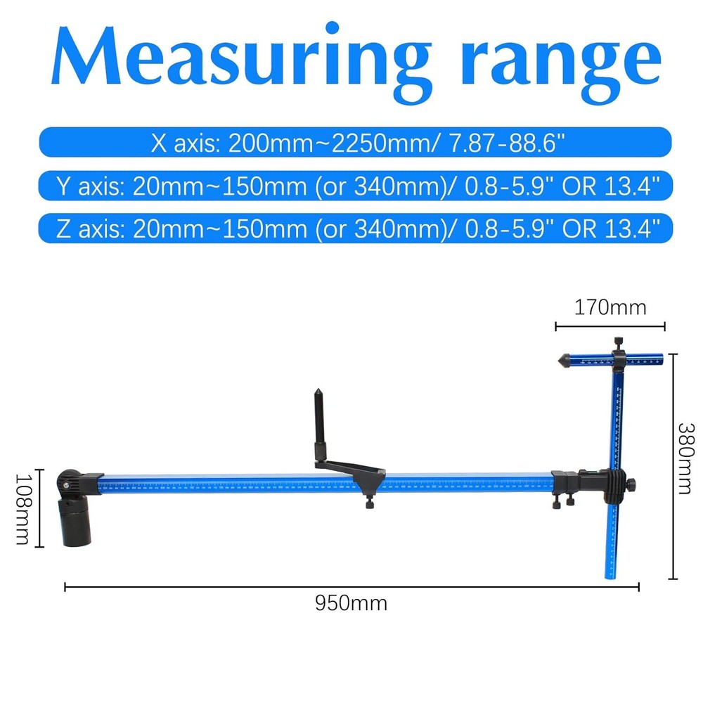 2D Ruler Tram Gauge Auto Body Frame Machine Measuring System With Box