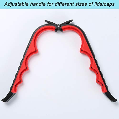 Jar Opener Bottle and Ring Pull Can One Size Fits All, Black Red
