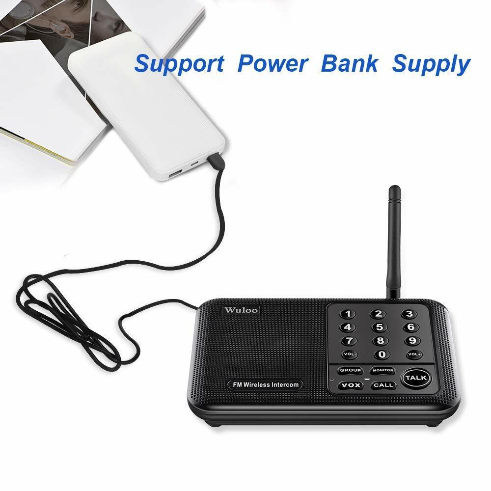 Wuloo 10Channel Wireless Intercom System for Home Office Room & Room Communicate