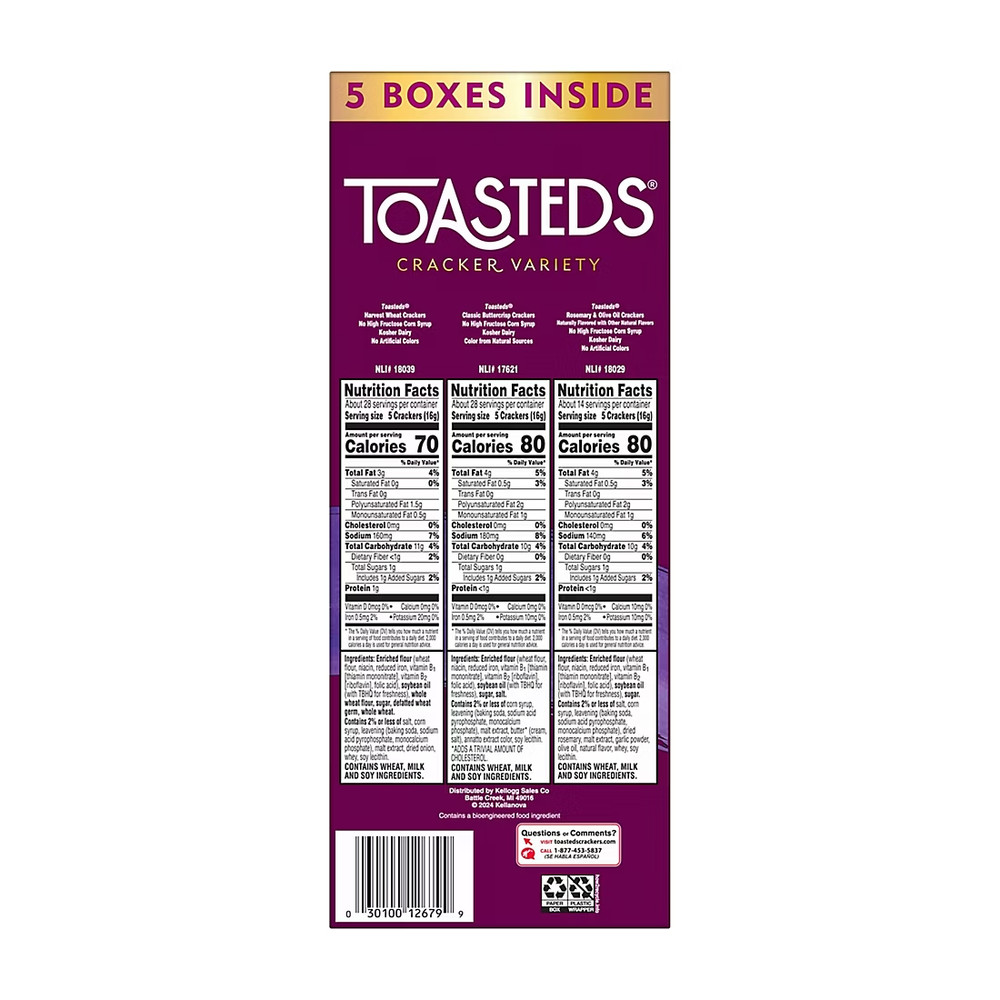 Kellogg's Toasteds Crackers Variety Pack (40 oz.)