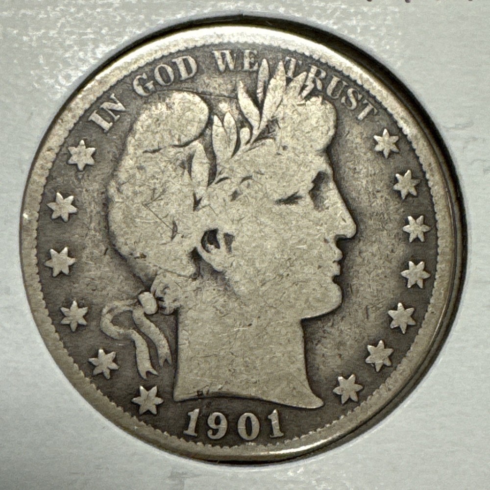 1901-S Barber Silver Half Dollar VG