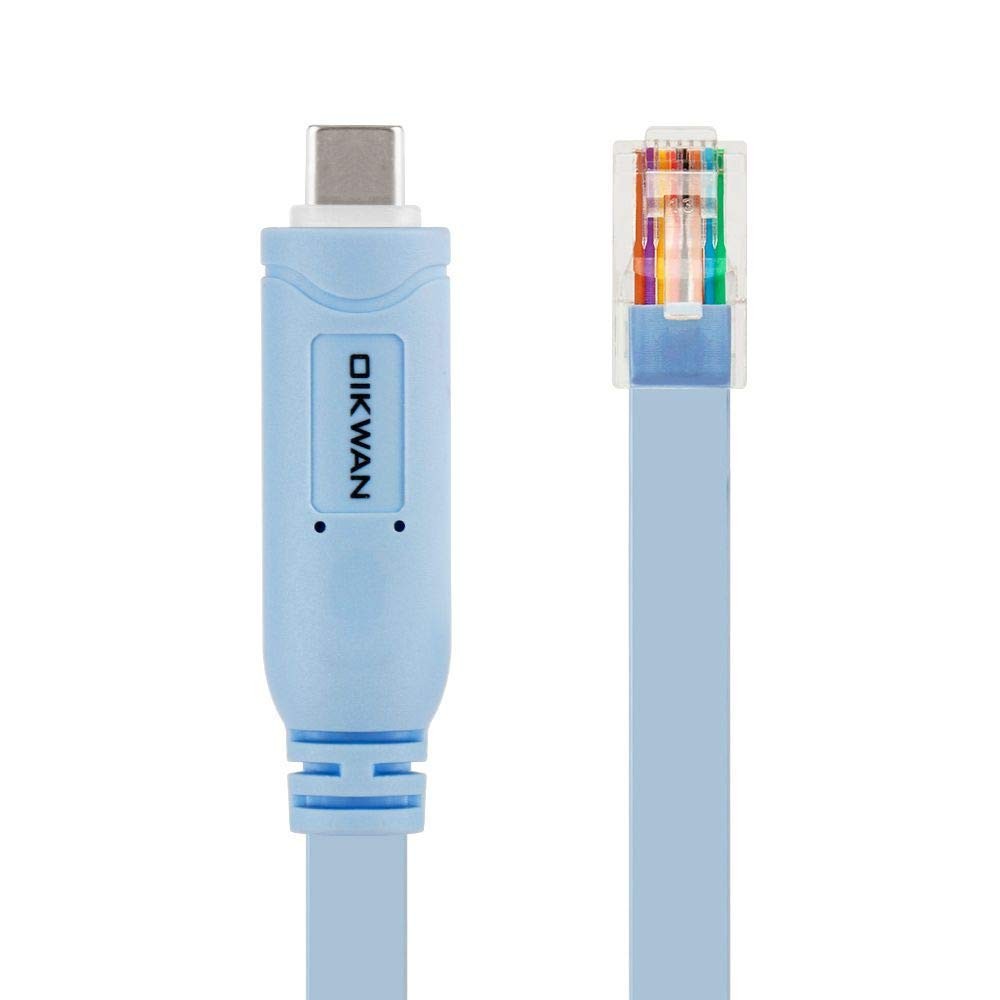 USB-C Cisco Console Cable,OIKWAN 6ft USB Type C 6 ft 1-Pack, Blue usb-c