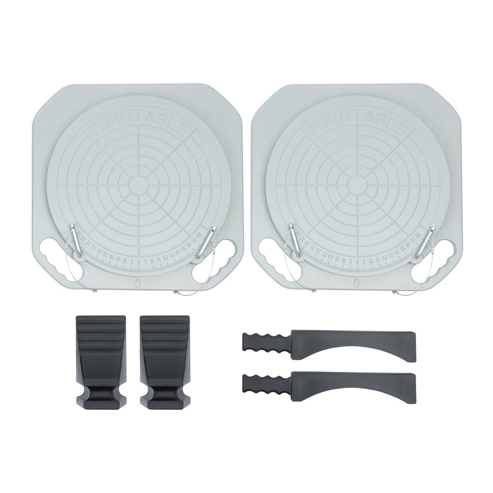 2pcs 5 Ton Front End Wheel Alignment Turntable Plate 360° Rotating Plate Table