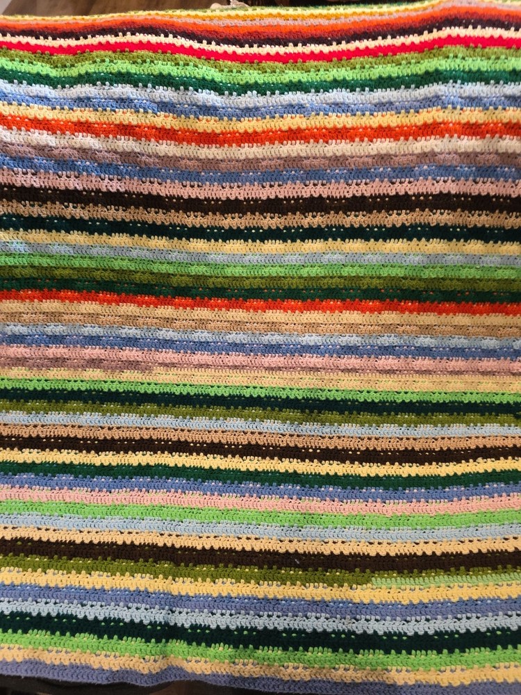 Handmade Crocheted Afghan Throw Blanket 53×54 Approximate